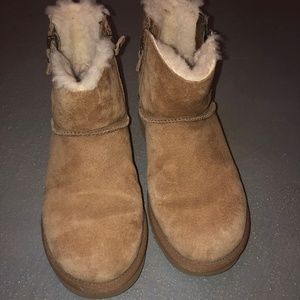UGG Chestnut Suede Shearling Ankle Booties